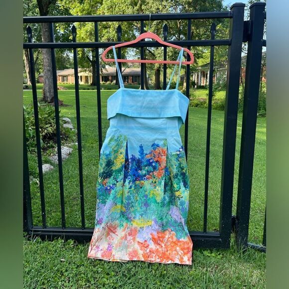 Anthropologie Floral Sleeveless Foldover Knee Length Dress NWT - Picture 7 of 8